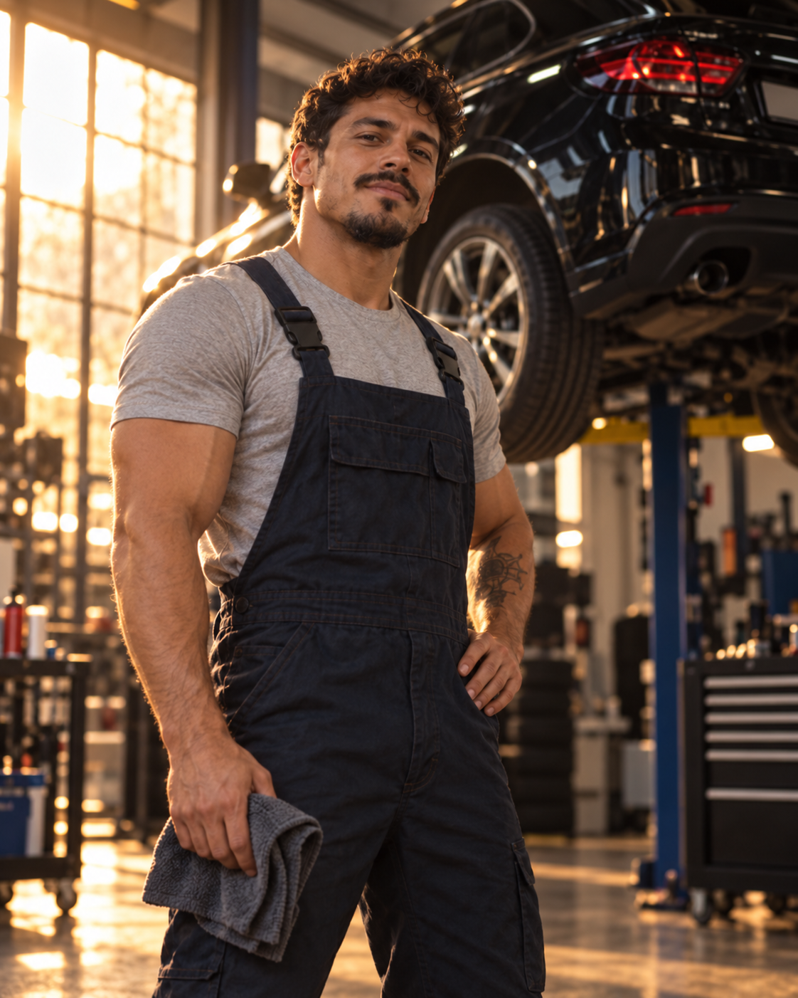 Técnico da Zebu Car pronto para receber seu carro